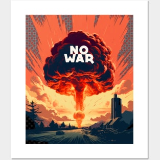 No War: World Peace Please on a Dark Background Posters and Art